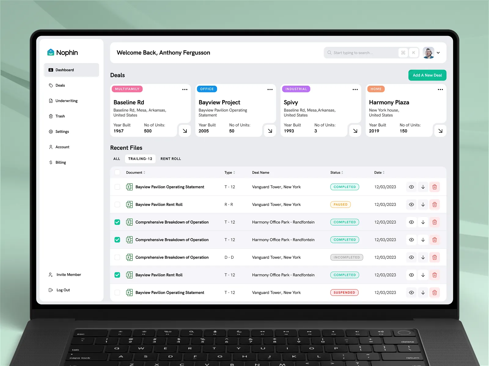 Nophin - Dashboard Design