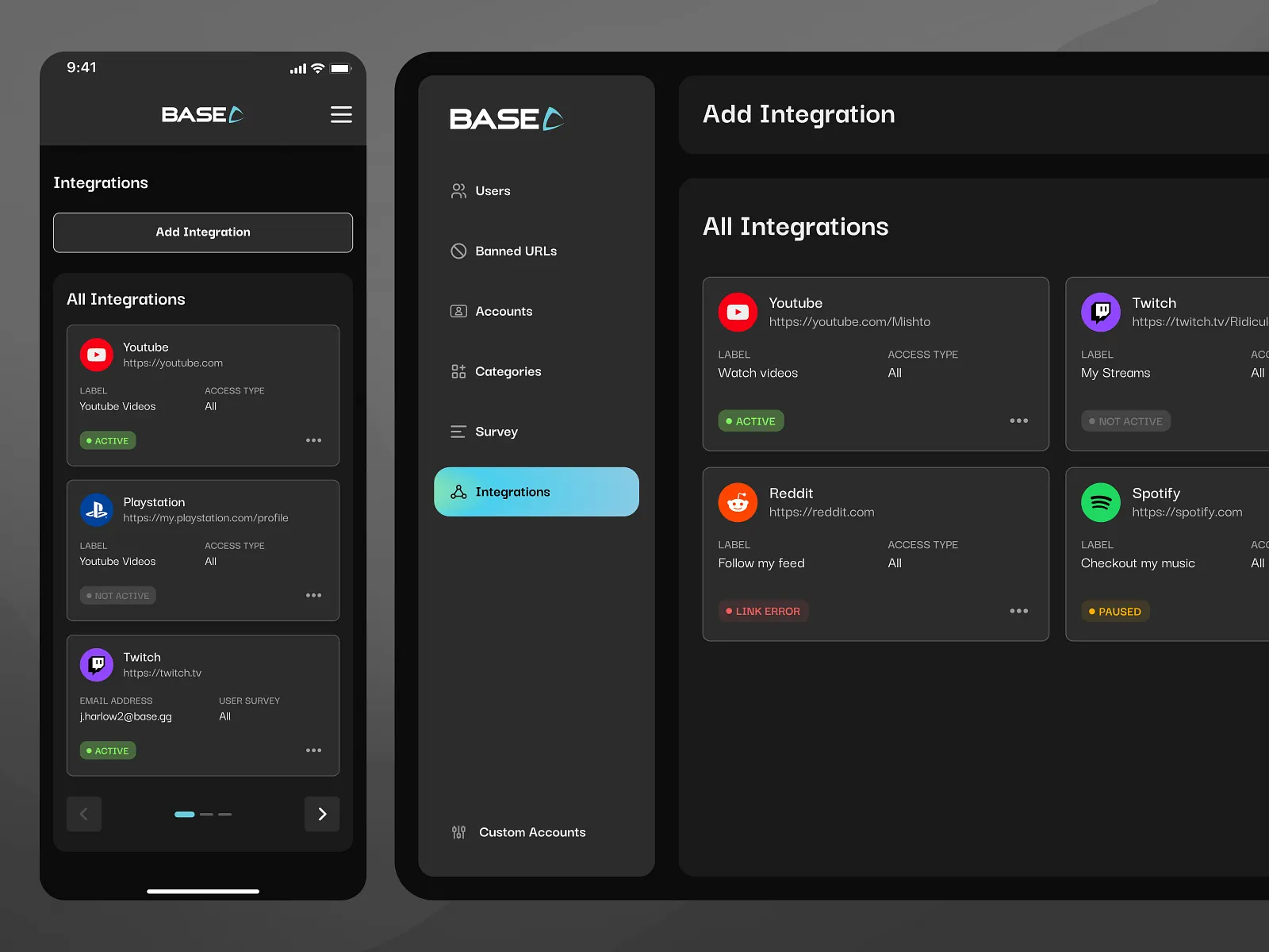 Base - Add Integrations (Desktop + Resp.)