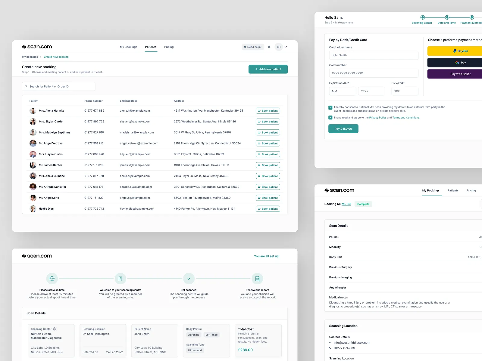 Scan.com - Web App Design collage